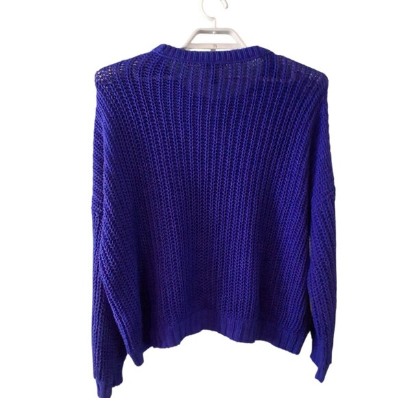 Eileen Fisher nwot sweater womens 1X organic cotton twisted texture royal Peru - Picture 4 of 5